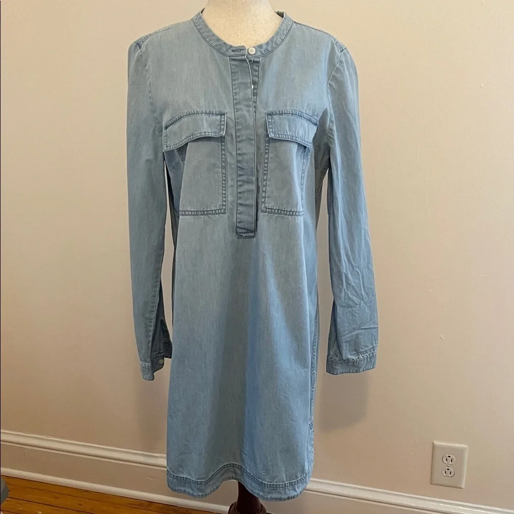 J.Crew Chambray Denim Shirt Dress 100% Cotton Medium